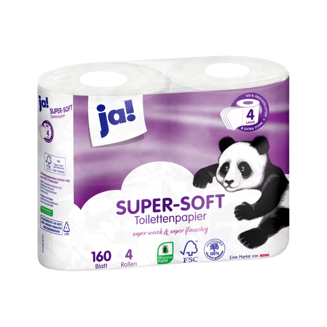 JA! Super-Soft Toilet Paper 4-ply (4x200sheets)