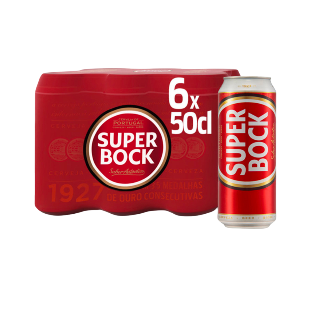 SUPER BOCK Pale Lager Beer 5.2% (6x50cl)