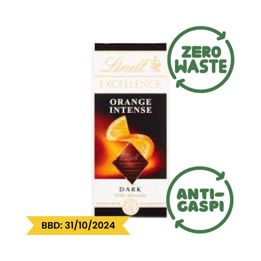 ZERO-WASTE LINDT Excellence Orange Intense Feinherb mit Mandeln (100g)